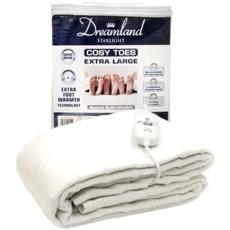 Dreamland 16156 Starlight Cosy Toes Double Underblanket Extra foot