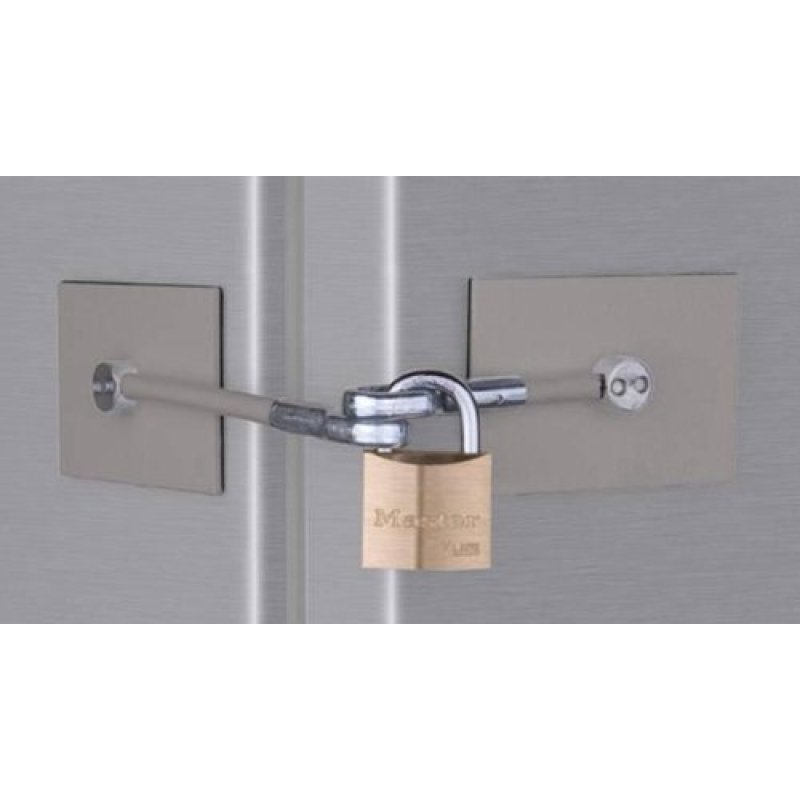 Lockitdown Fridge Lock Stainless with 30mm Brass Padlock Selectric