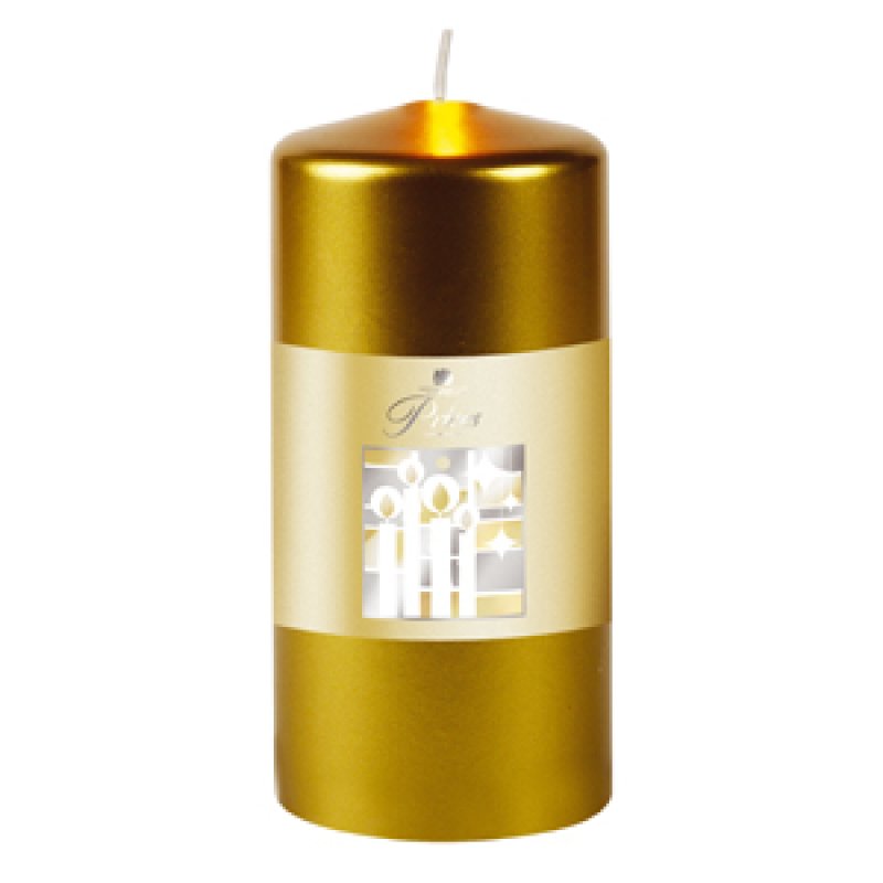 Large Metallic Pillar Candle Gold Selectric