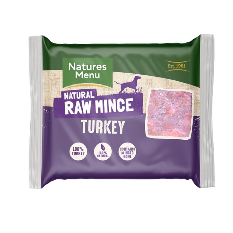 Natures Menu Frozen Turkey Mince 400g Selectric