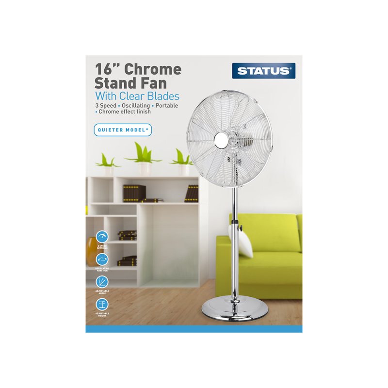 Status 16" Chrome Pedestal Fan Selectric