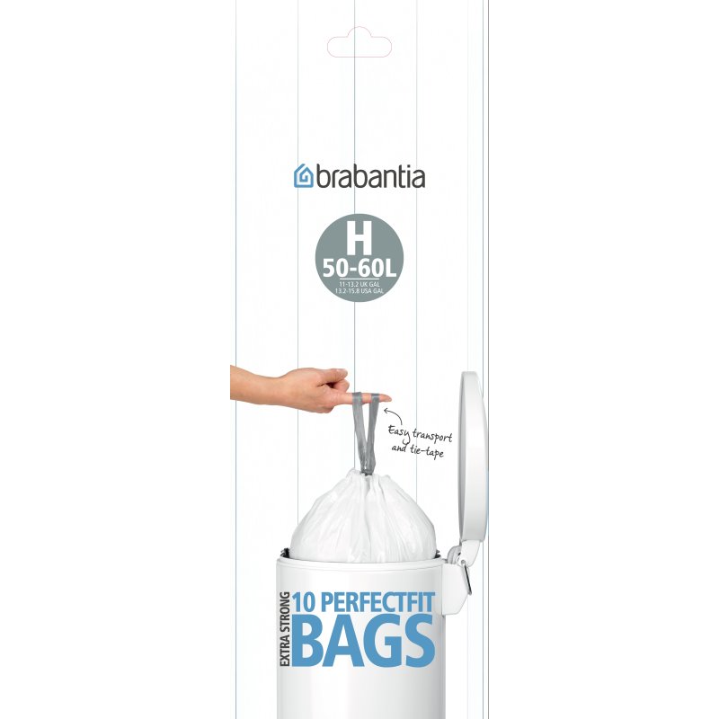 Brabantia Size H 50L Bin Liners 10pk roll Selectric