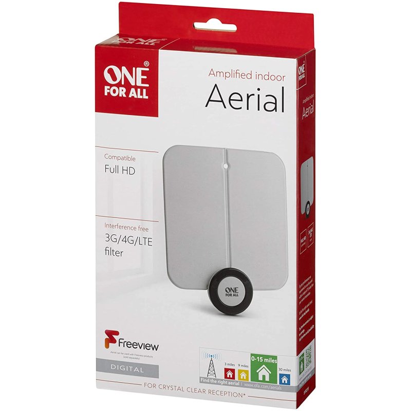 One For All Flat TV Amplified Aerial Selectric