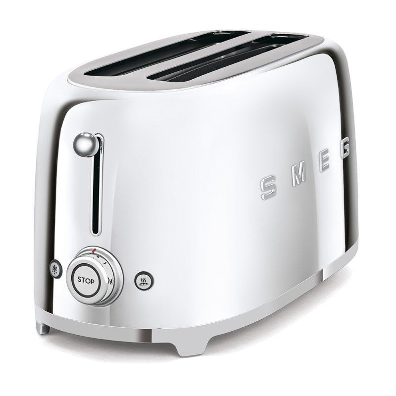 Smeg 4 Slice (2x Long Slot) Toaster Chrome Selectric